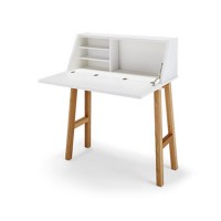 High quality modern white material Flip open storage cabinet solid wood desk