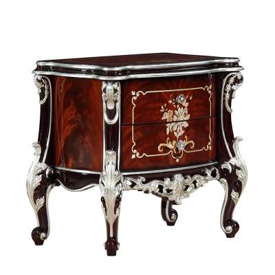 Luxury hand carved royal bedroom furniture nightstand