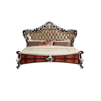 French Elegant Home King Size Bed Of Wooden Furniture Classic Bedroom Set