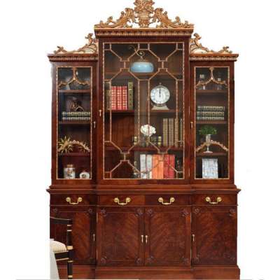 luxury design antique wooden study room furniture set writing desk set,classic bookcase