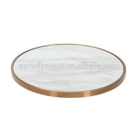 Round marble table tops replacement with metal brass frame