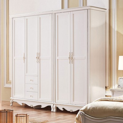 Cheap Big storage wardrobe , classic white 5 doors wardrobe