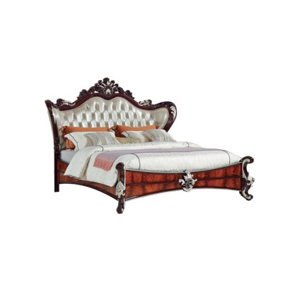 Luxury classic French bedroom furniture set wooden queen size bed with drawers